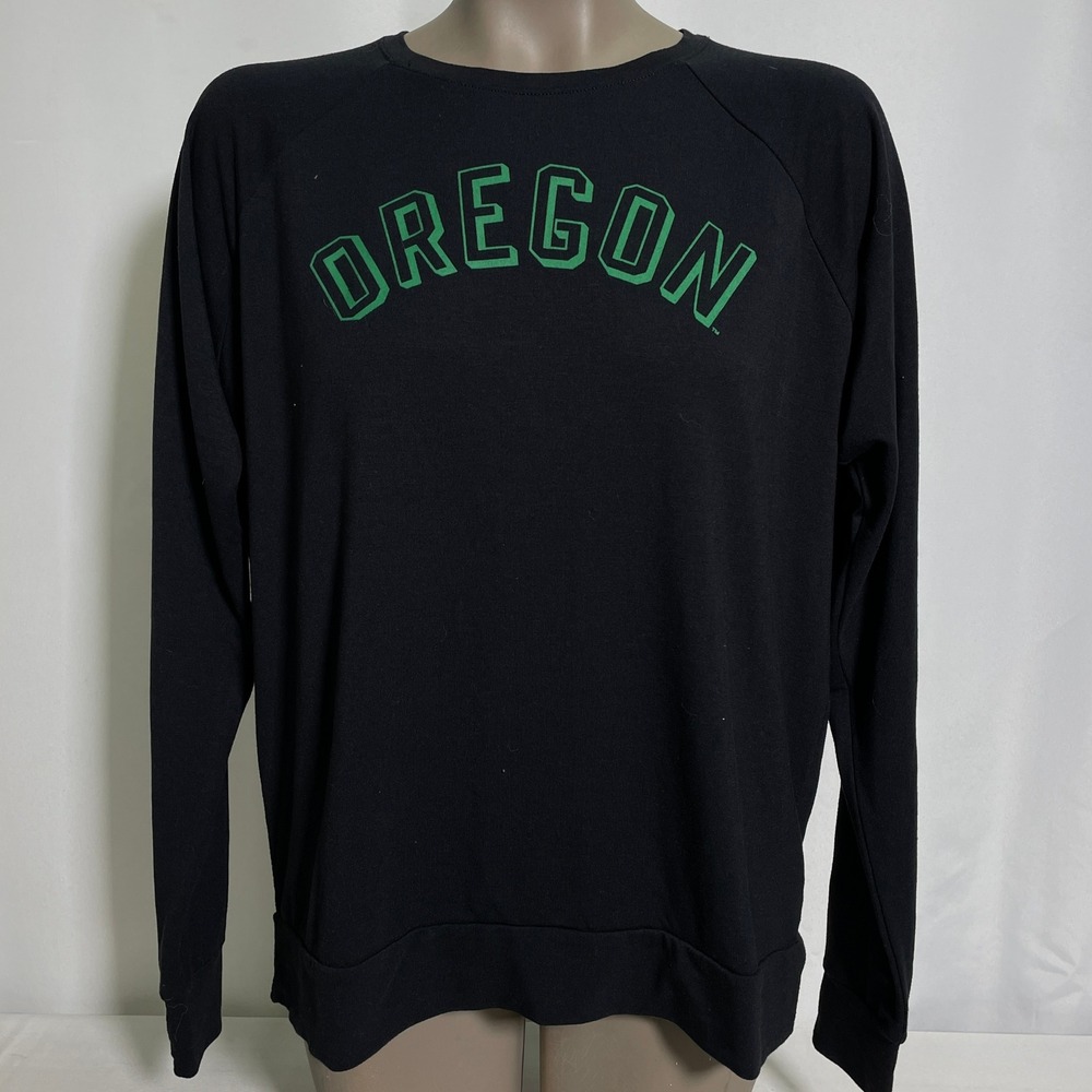Oregon Ducks NCAA Football League 91 Black Raglan Sweatshirt Women's MEDIUM